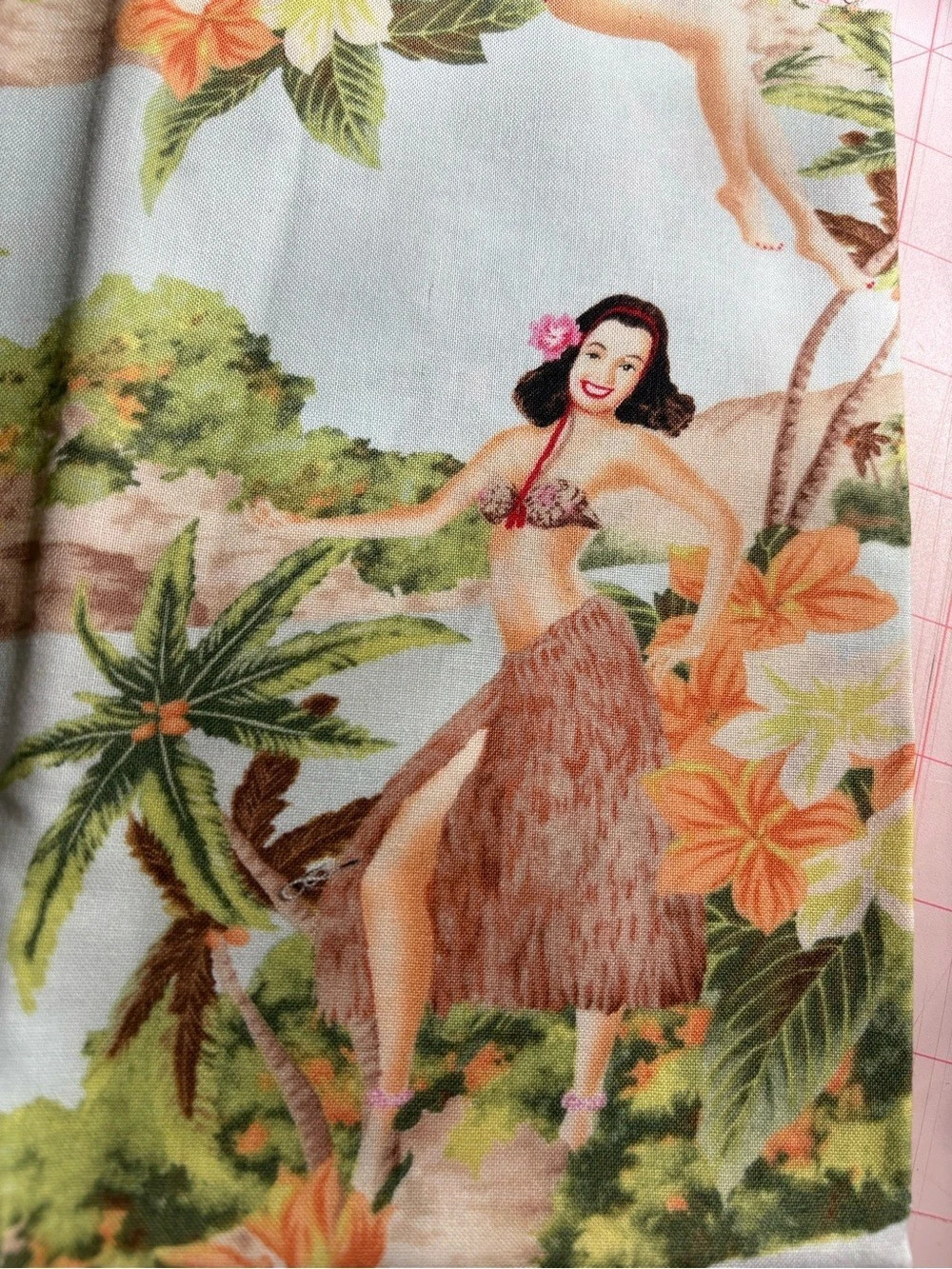 Marcus Brothers It's a Luau Tropical Floral Fabric 1/2 Yard Cut
